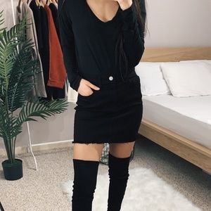 Hazel - Black Denim Skirt
